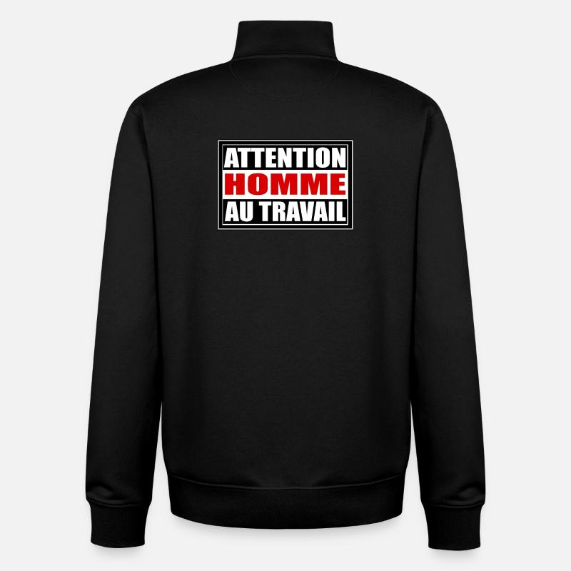 Homme au travail - Sweat zippé unisexe en coton bio Stanley/Stella - noir
