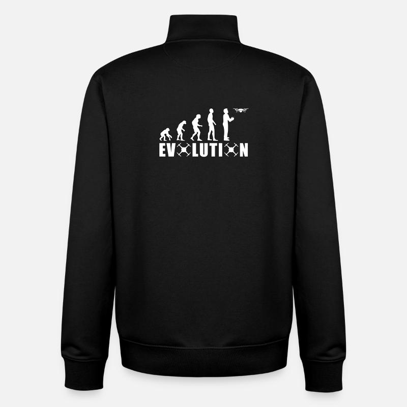 EVOLUTION DROHNE Geschenk Bodenpilot Fliegen - Unisex Organic Zip Sweatshirt von Stanley/Stella - Schwarz