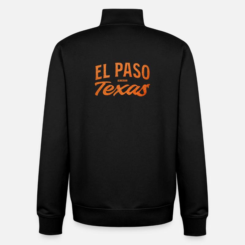 Logo d’écriture d’El Paso, Texas - Sweat zippé unisexe en coton bio Stanley/Stella - noir