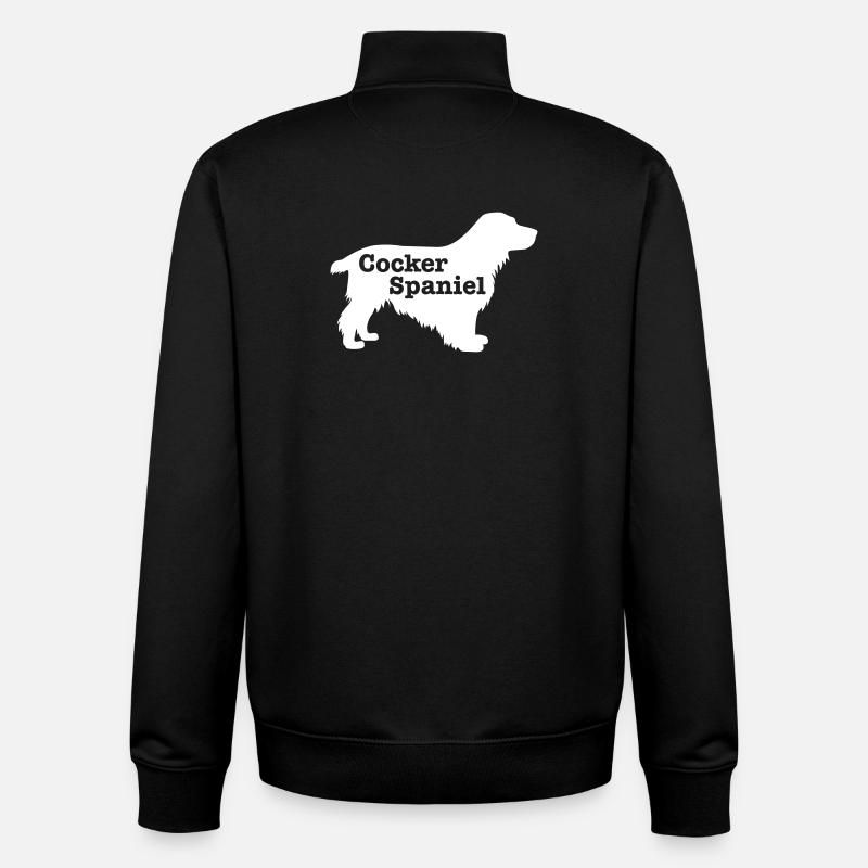 Cocker Spaniel - Sweat zippé unisexe en coton bio Stanley/Stella - noir