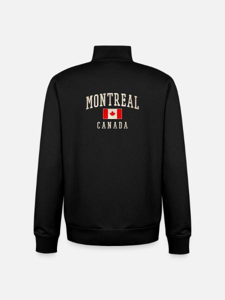 Montreal Canada Distressed Flag - Unisex Organic Zip Sweatshirt by Stanley/Stella - black
