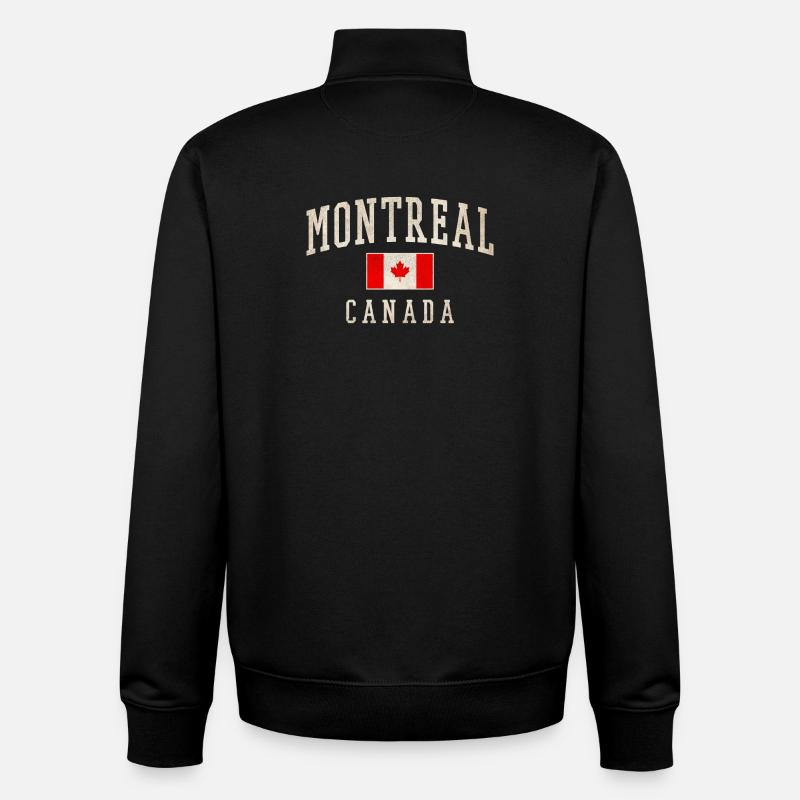 Montreal Canada Distressed Flag - Unisex Organic Zip Sweatshirt von Stanley/Stella - Schwarz