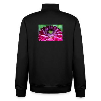 Flower Pink Pink Flower Flowers Pink Pink Flowers - Unisex Organic Zip Sweatshirt by Stanley/Stella - black - Back - AI Model Male 185 light (185cm)