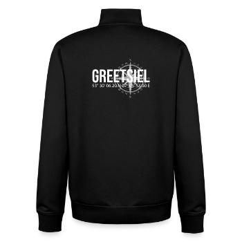 Koordinaten Greetsiel - Unisex Organic Zip Sweatshirt von Stanley/Stella - Schwarz - Hinten - AI Model Male 185 light (185cm)