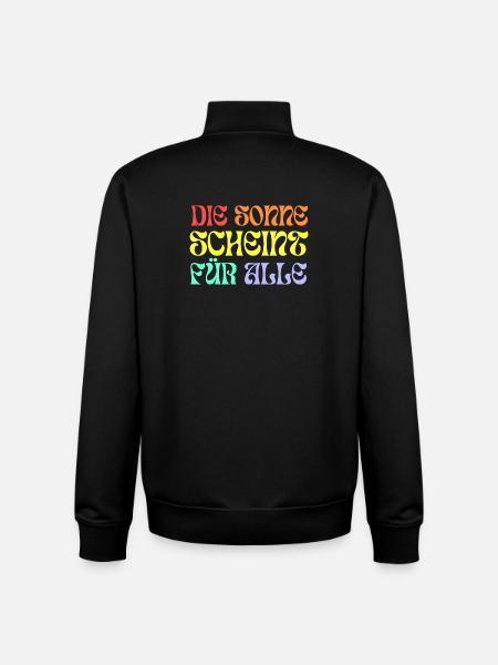 Die Sonne scheint für alle - Unisex Organic Zip Sweatshirt von Stanley/Stella - Schwarz