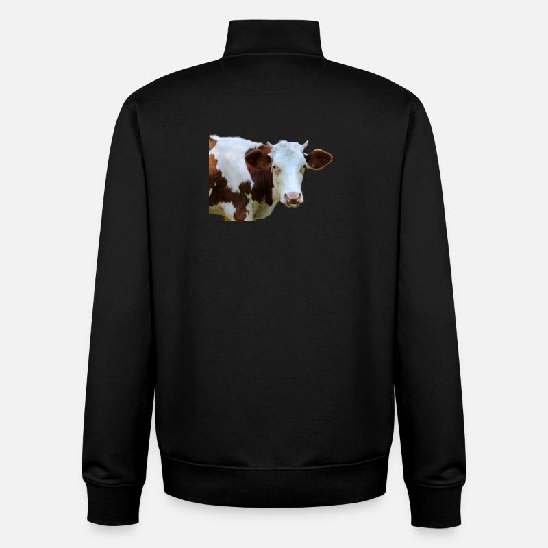 Vache - Sweat zippé unisexe en coton bio Stanley/Stella - noir