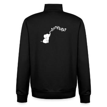 Playful Elephant Blowing Bubbles - Unisex Organic Zip Sweatshirt by Stanley/Stella - black - Back - AI Model Male 185 light (185cm)