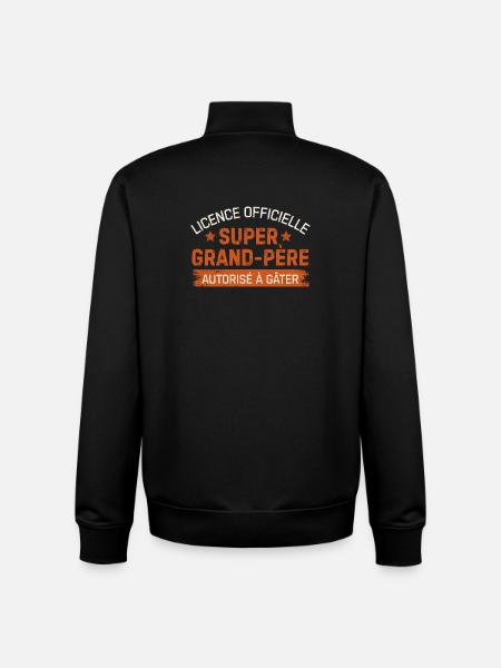 Offiziell lizenziertes Super-Opa-einzigartiges Geschenk - Unisex Organic Zip Sweatshirt von Stanley/Stella - Schwarz