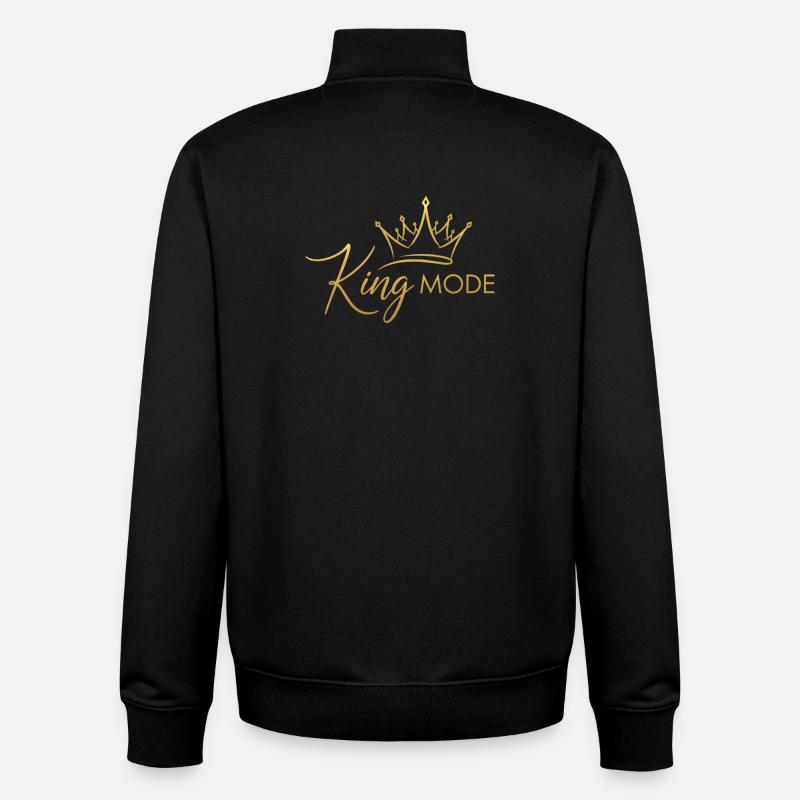 Couronne Royale Élégante - Sweat zippé unisexe en coton bio Stanley/Stella - noir