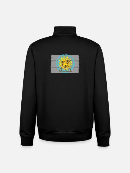Dancing Silhouettes Sunrise Design - Unisex Organic Zip Sweatshirt by Stanley/Stella - black