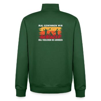 Entraîneur de volley-ball Cadeaux Joueurs de volley-ball - Sweat zippé unisexe en coton bio Stanley/Stella - vert bouteille - Dos - AI Model Male 185 dark (185cm)