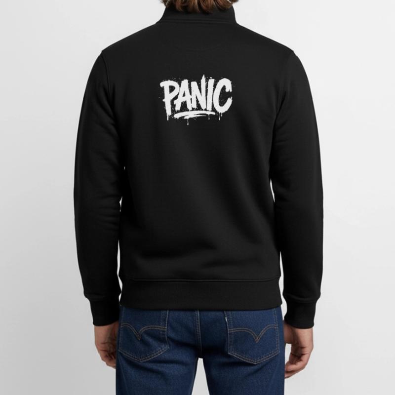 PANIC Expressive Grey Aesthetics with Risk Bothrin Unisex Organic Zip Sweatshirt by Stanley/Stella