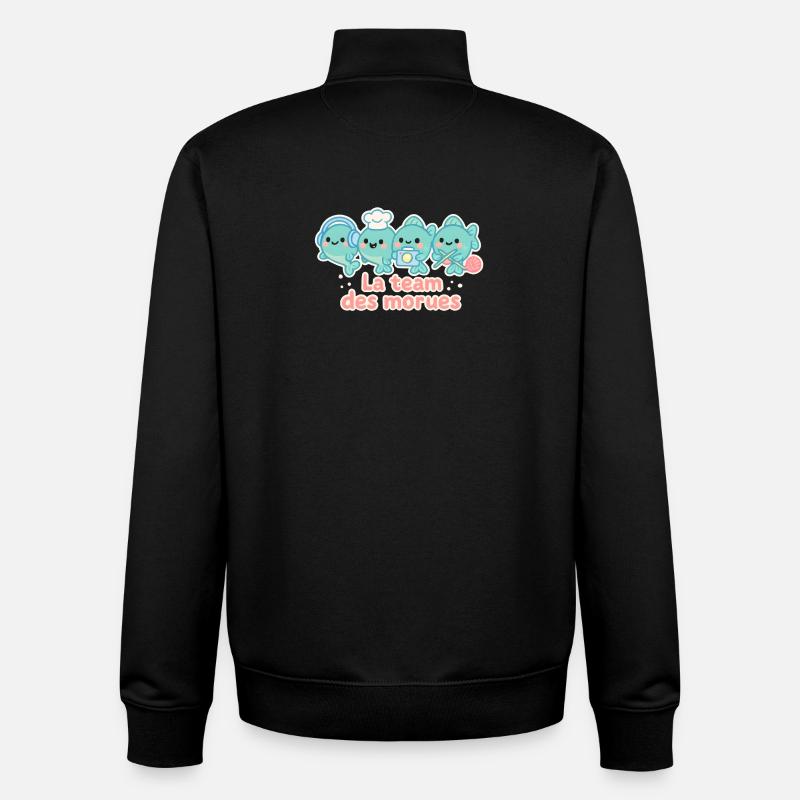 Das Team der nautischen Kabeljau-Maskottchen - Unisex Organic Zip Sweatshirt von Stanley/Stella - Schwarz