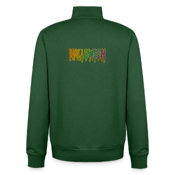Rainbow Drop Halloween Font - Unisex Organic Zip Sweatshirt by Stanley/Stella - bottle green - Back - AI Model Male 185 dark (185cm)