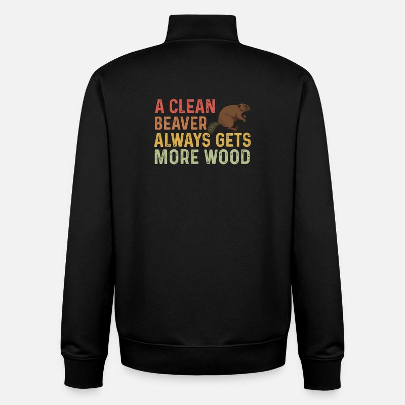 Un castor propre obtient plus de bois - Sweat zippé unisexe en coton bio Stanley/Stella - noir