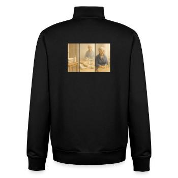 care - Unisex Organic Zip Sweatshirt by Stanley/Stella - black - Back - AI Model Male 185 light (185cm)