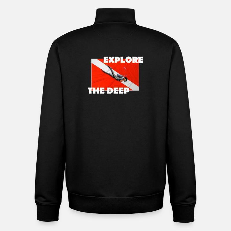 EXPLORE THE DEEP - Unisex Organic Zip Sweatshirt by Stanley/Stella - black