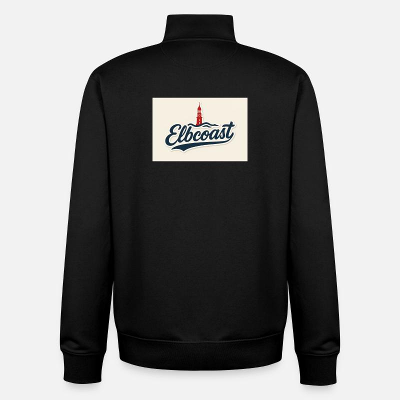 20251020_1804_Elbcoast_Schriftzug_Design_simple - Unisex Organic Zip Sweatshirt von Stanley/Stella - Schwarz