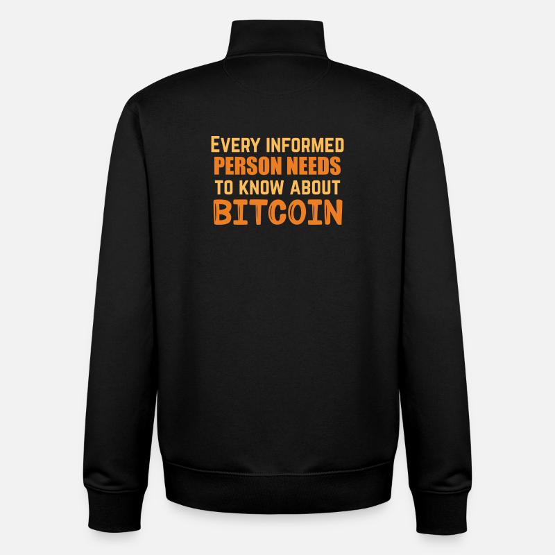 Bitcoin informé - Sweat zippé unisexe en coton bio Stanley/Stella - noir