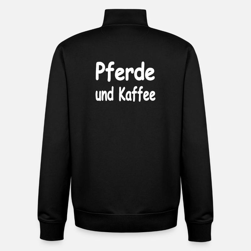 Chevaux - Sweat zippé unisexe en coton bio Stanley/Stella - noir