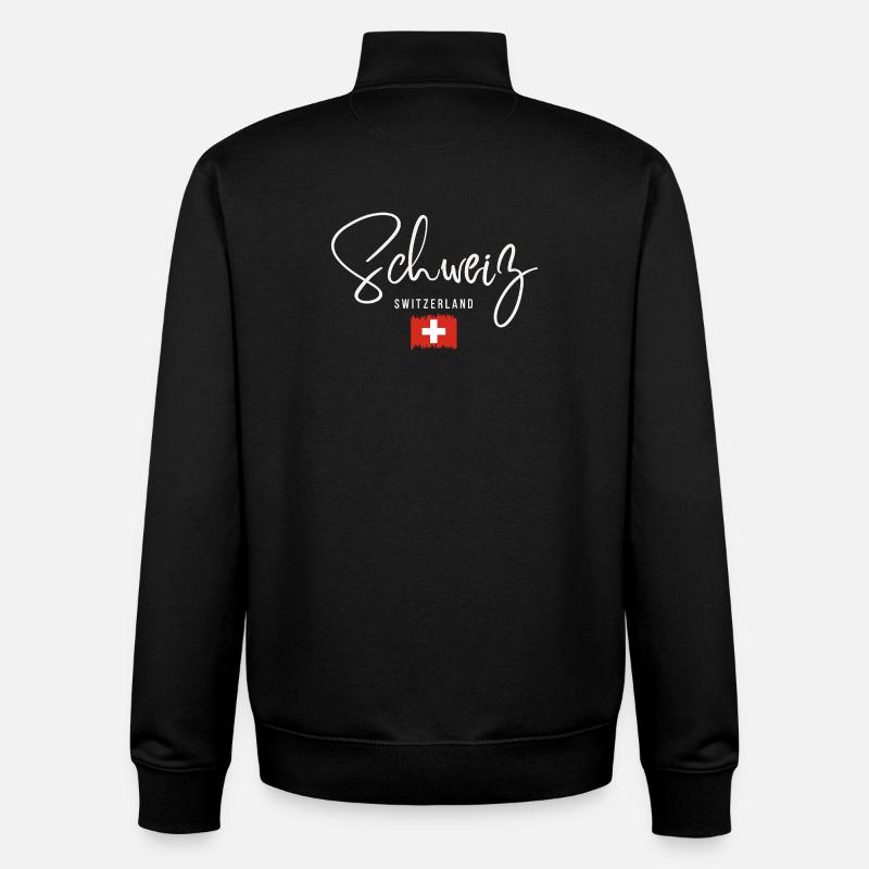 Hergestellt in der Schweiz, Schweizer Stolz - Unisex Organic Zip Sweatshirt von Stanley/Stella - Schwarz