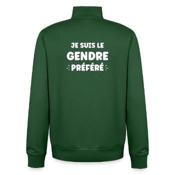 Schwiegersohn - Unisex Organic Zip Sweatshirt von Stanley/Stella - Flaschengrün - Hinten - AI Model Male 185 dark (185cm)