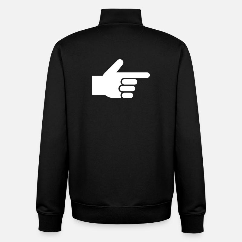 Hand, index finger, pointer - Unisex Organic Zip Sweatshirt by Stanley/Stella - black