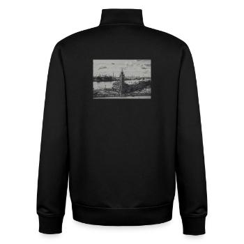 Hamburger Hafen Pegelturm retro - Unisex Organic Zip Sweatshirt von Stanley/Stella - Schwarz - Hinten - AI Model Male 185 light (185cm)