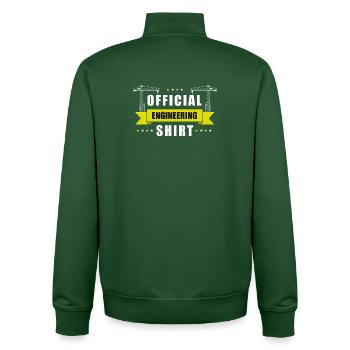 Official Engineer's Shirt Building Construction - Unisex Organic Zip Sweatshirt by Stanley/Stella - bottle green - Back - AI Model Male 185 dark (185cm)
