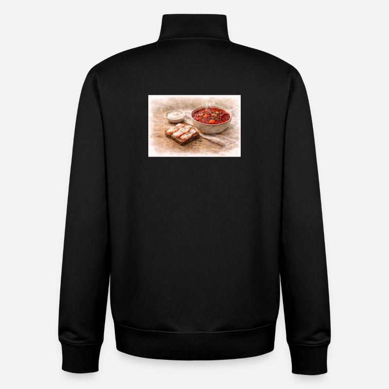 Borsch avec Salo - Sweat zippé unisexe en coton bio Stanley/Stella - noir
