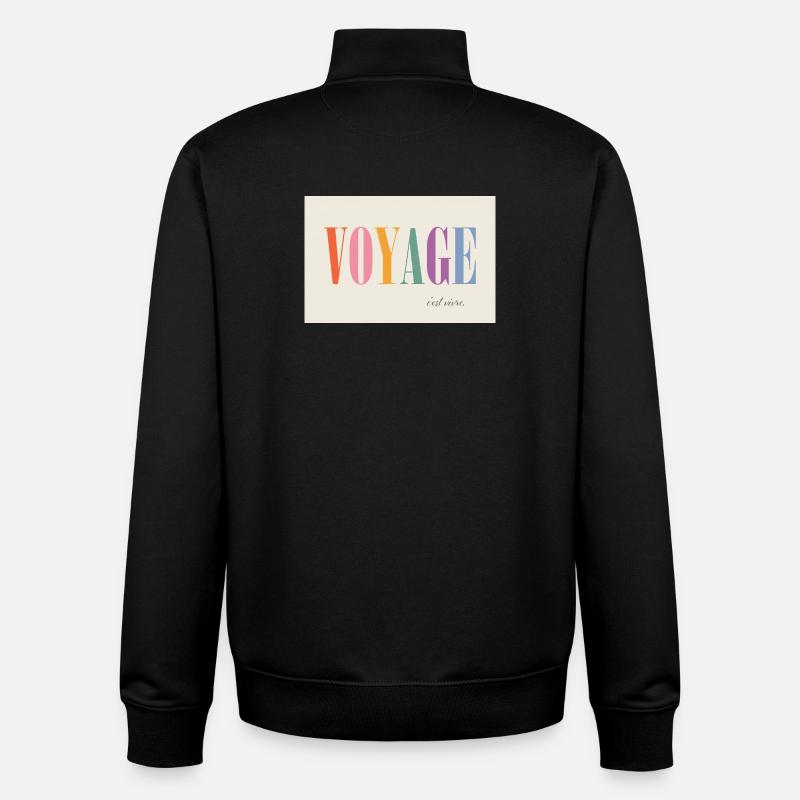 Voyage – c'est vivre - Unisex Organic Zip Sweatshirt by Stanley/Stella - black