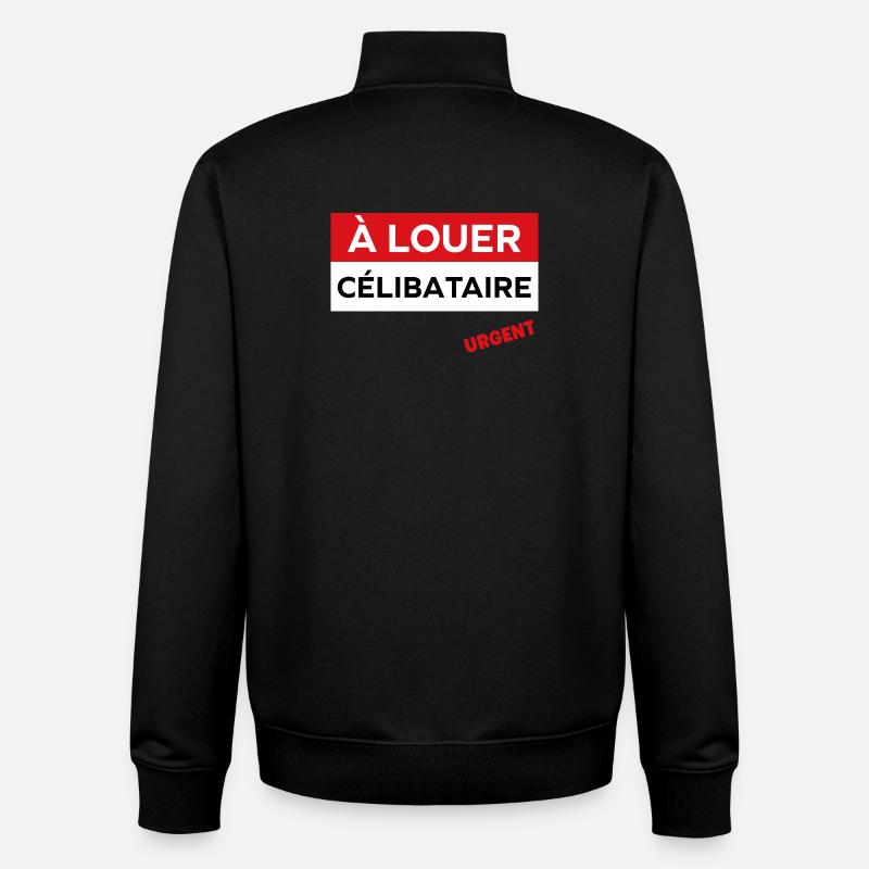 célibataire - Sweat zippé unisexe en coton bio Stanley/Stella - noir