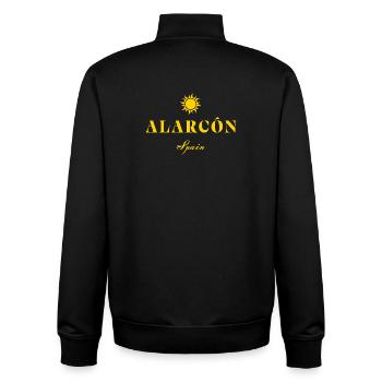 Alarcón Spain Suncrest Logo - Unisex Organic Zip Sweatshirt by Stanley/Stella - black - Back - AI Model Male 185 light (185cm)