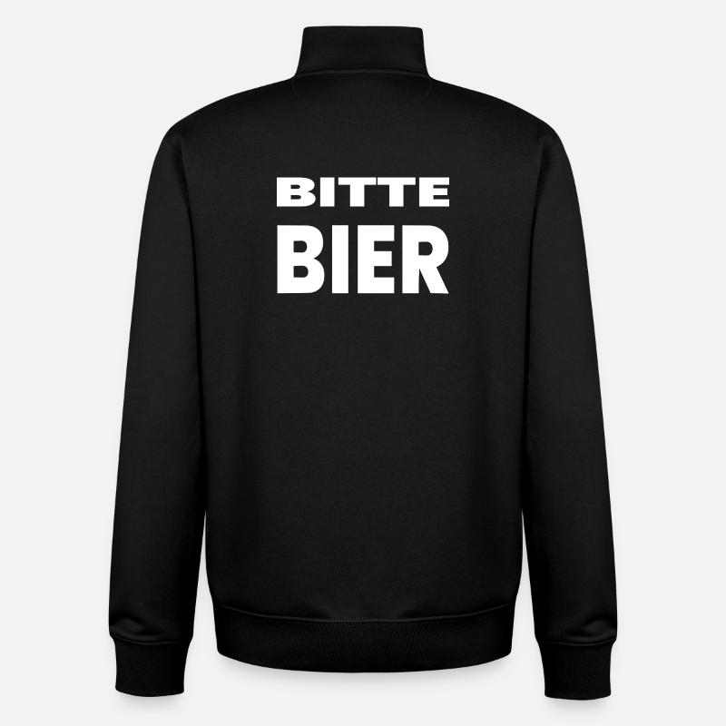 Bière - Sweat zippé unisexe en coton bio Stanley/Stella - noir
