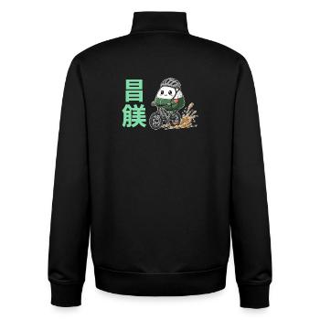 Kawaii Onigiri Radfahrer-Schlammspritzer - Unisex Organic Zip Sweatshirt von Stanley/Stella - Schwarz - Hinten - AI Model Male 185 light (185cm)