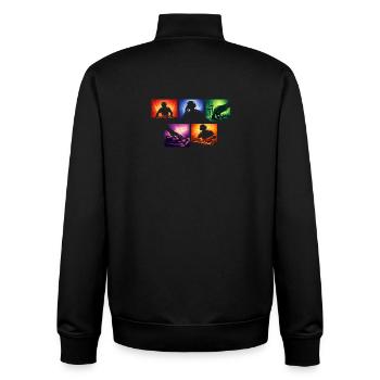 Sound Waves DJ Set Explosion de couleurs - Sweat zippé unisexe en coton bio Stanley/Stella - noir - Dos - AI Model Male 185 light (185cm)