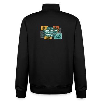 Ich bin Elektriker Spannung ins Leben - Unisex Organic Zip Sweatshirt von Stanley/Stella - Schwarz - Hinten - AI Model Male 185 light (185cm)