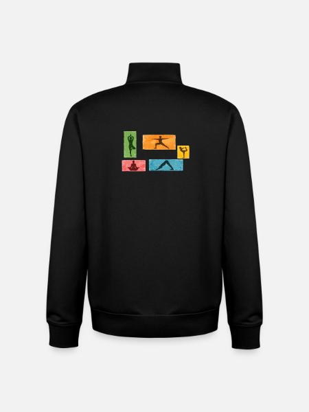 Bunte Yoga Silhouetten - Unisex Organic Zip Sweatshirt von Stanley/Stella - Schwarz