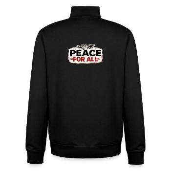 Krieg nicht mehr – Aufkleber: Frieden & Menschlichkeit - Unisex Organic Zip Sweatshirt von Stanley/Stella - Schwarz - Hinten - AI Model Male 185 light (185cm)