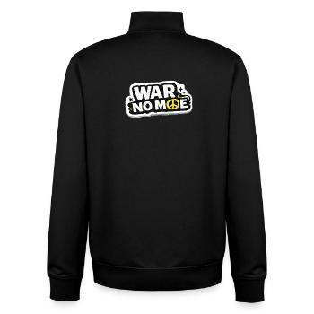 Krieg nicht mehr – Aufkleber: Frieden & Menschlichkeit - Unisex Organic Zip Sweatshirt von Stanley/Stella - Schwarz - Hinten - AI Model Male 185 light (185cm)