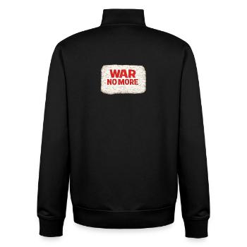 Krieg nicht mehr – Aufkleber: Frieden & Menschlichkeit - Unisex Organic Zip Sweatshirt von Stanley/Stella - Schwarz - Hinten - AI Model Male 185 light (185cm)