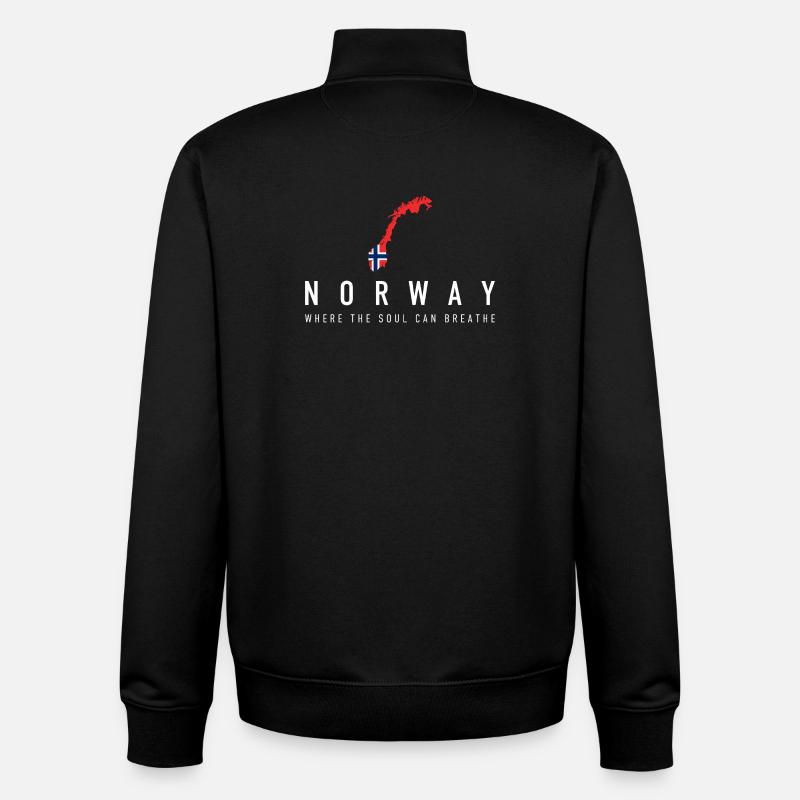 Norvège Nature Liberté Scandinavie Design - Sweat zippé unisexe en coton bio Stanley/Stella - noir