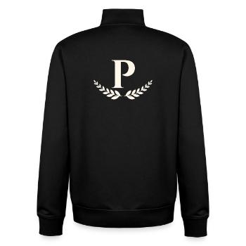 P - Unisex Organic Zip Sweatshirt von Stanley/Stella - Schwarz - Hinten - AI Model Male 185 light (185cm)