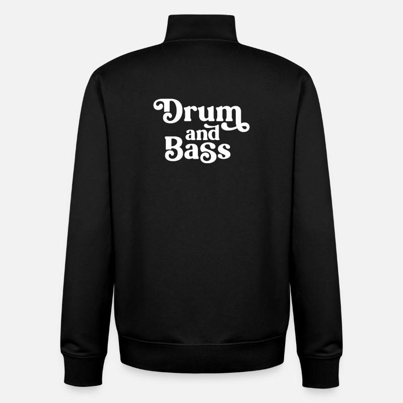Glyphes rétro Drum and Bass - Sweat zippé unisexe en coton bio Stanley/Stella - noir