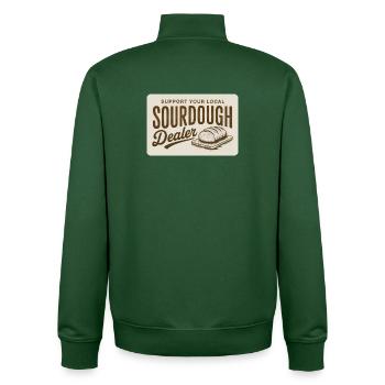 Sauerteighändler-Vintage-Abzeichen - Unisex Organic Zip Sweatshirt von Stanley/Stella - Flaschengrün - Hinten - AI Model Male 185 dark (185cm)