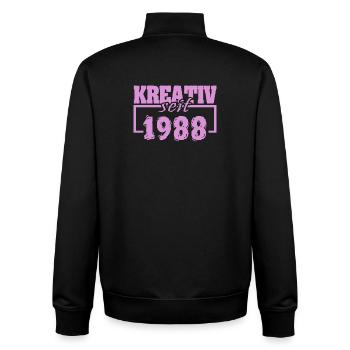 Creative 1988 - Unisex Organic Zip Sweatshirt by Stanley/Stella - black - Back - AI Model Male 185 light (185cm)