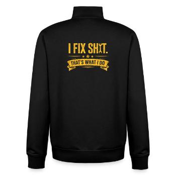 I Fix Shit—That’s What I Do Handwerker Mechaniker - Unisex Organic Zip Sweatshirt von Stanley/Stella - Schwarz - Hinten - AI Model Male 185 light (185cm)
