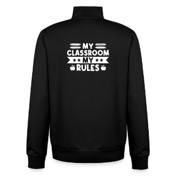 Preschool Teacher Classroom My Rules Daycare - Unisex Organic Zip Sweatshirt by Stanley/Stella - black - Back - AI Model Male 185 light (185cm)