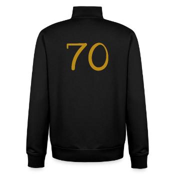 70 - Unisex Organic Zip Sweatshirt von Stanley/Stella - Schwarz - Hinten - AI Model Male 185 light (185cm)
