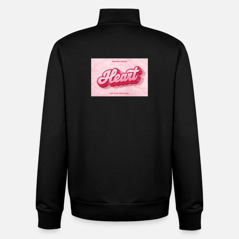 Herz 3D Schrift Pink - Unisex Organic Zip Sweatshirt von Stanley/Stella - Schwarz